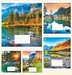 Зошити учнівські 18 аркушів лінія Тверда 32201 Природа, 20 шт. в упаковці