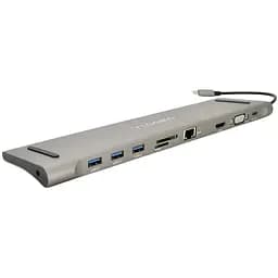Хаб-конвертор док-станція Veggieg TC10 Type-C - 3x USB 3.0/Type-C/HDMI/VGA/Ethernet