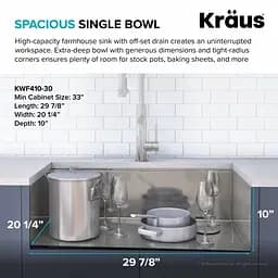 Кухонна мийка Kraus Kore KWF410-30, Нержавіюча сталь - мініатюра 6