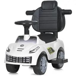 Дитяча каталка-толокар Bambi Racer M 5728L-1 з батьківською ручкою білий - мініатюра 2