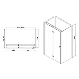 Душова кабіна Volle Libra 120x80 з піддоном 10-22-908L - мініатюра 2