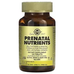 Комплексний препарат Solgar Prenatal Nutrients Multivitamin & Mineral, 120 таблеток для вагітних і жінок, що годують