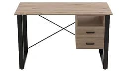 Письмовий стіл із ящиками Ferrum-decor Оскар 750x1200x700 метал Чорний ДСП Дуб Сан-Марино 16 мм (FRD-103256)