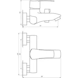 Змішувач для ванни Globus Lux QUEENSLAND GLQU-102N - мініатюра 4