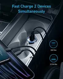 Автомобільний зарядний пристрій PowerDrive 323 - 30W PD + 22.5W USB-A Black Anker teh0022019 - мініатюра 6