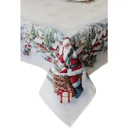 Скатертина Прованс Снігова зима гобеленова з велюром 135х180 см (37470)