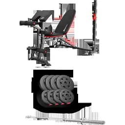 Набор Hop-Sport Premium 39кг со скамьей HS-1095 и штангой