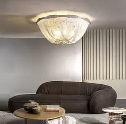 Стельова хромована люстра з переплетеними ланцюжками Line.F Діаметр 40см