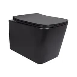 Унитаз подвесной Qtap Tern New Ultra Quiet с сиденьем с сиденьем Soft-Close Black matt QT17332303ASMB, Черный матовый