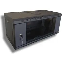 Шафа настінна Hypernet 4U 19" 600 x 350 мм чорна (WMNC-350-4U-FLAT-BLACK)