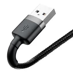 Кабель Baseus Cafule Cable USB to Ligthning 2A 3m CALKLF-RG1 Black-Grey - мініатюра 3