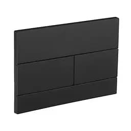 Панель змиву Koer KT-0603-05 240x160x10mm пластикова, кнопка лінійна KR5320, Чорний матовий