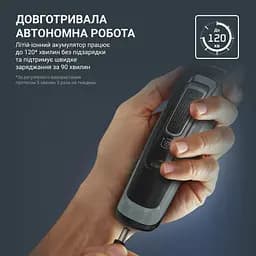 Rowenta Машинка для стрижки Advancer, для бороди, вусів, голови, мережа+акум., роторний мотор, насадок-2, кейс, титан.напил., темно-зелений - мініатюра 10