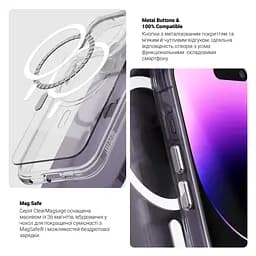 Чехол Apple iPhone 16e/17e, Clear MagCase, прозрачный, противоударный, магнитный, панель-накладка с поддержкой MagSafe, поддержка беспроводной зарядки MagSafe, защита всего корпуса, TPU+PC, ArmorStandart (ARM83849) - мініатюра 4