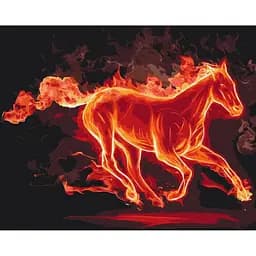 Картина по номерам на підрамнику Brushme Вогняний скакун