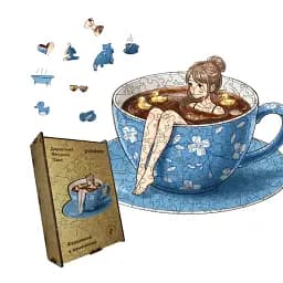 Дерев'яний фігурний пазл Кавування з качечками, А5, Картонна коробка 35 елементів