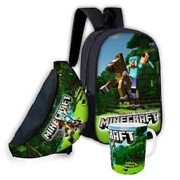 Набір дитячий Майнкрафт «Minecraft» рюкзак 36х27см сумка-бананка, кружка з принтом для хлопчика (01659)