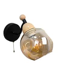 Класичне бра Brille в спальню BR-272W/1 E27 BK+WOOD