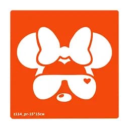 Трафарет для био-тату Минни Маус Fresh Tattoo z114_pr-15*15см, размер 15х15см