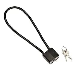 Навісний замок Solve з тросом 38 см Black KT6009004