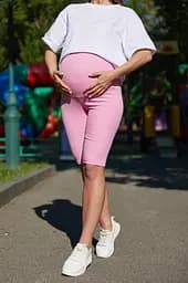 Велосипедки для вагітних із високим поясом на животик Parma Lullababe розмір S Рожевий - мініатюра 4
