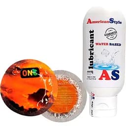 Набор презервативов One Trip Cloud Nine Color Sensations Оранжевые 10 шт. + Подарок Лубрикант American Style Water Based Lubricant 115 мл