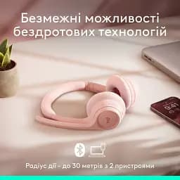 Bluetooth-гарнітура Logitech Zone 300 Wireless Rose (981-001412) - мініатюра 4