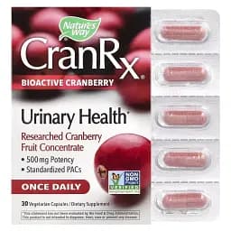 Журавлина біоактивна для здоров'я сечовивідних шляхів Nature's Way CranRx Bioactive Cranberry Urinary Health 500 мг 30 вегетаріанських капсул