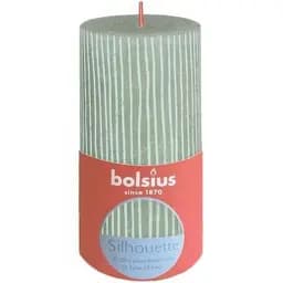 Свічка Bolsius Рустік Silhouette  стовпчик 130х68 мм нефритові смуги