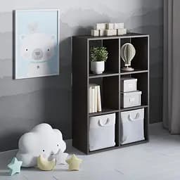 Полка для книг Vays стелаж для дому на 6 комірок M-58 Венге Темний