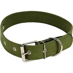 Ошейник брезентовый Пухнастики зеленый 35 мм/60 см