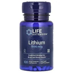 Літій оротат Life Extension Lithium 1000 mg, 100 вегакапсул для підтримки здоров'я мозку