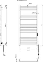 Електрична рушникосушарка HF Greenwich 1170x530 white matte 6.1.0305.06.WM, Білий матовий, універсальне (коннектор), Електронний - мініатюра 5