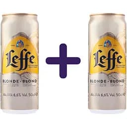 Пиво Leffe Blonde, светлое, 6.6%, ж/б, 1 л (2 шт. х 0.5 л)