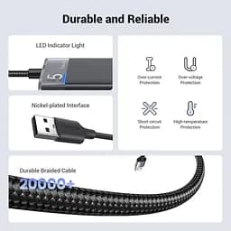 Концентратор Ugreen USB 3.0 to 4xUSB 3.2 Gen1 CM653 black (15548) - мініатюра 6