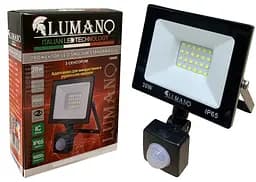 Прожектор LED 30Вт с датчиком движения SMD 6000K черный STANDARDeco ТМ LUMANO