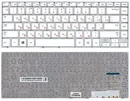 Клавіатура для ноутбука Samsung (470R4E, BA59-03680A) White, (No Frame) - мініатюра 3