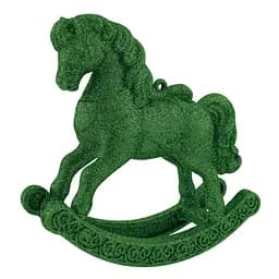 Елочная игрушка MIS LT Лошадь-качалка 11х4х11,5 см зеленый