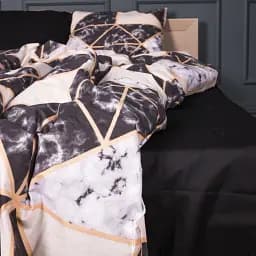 Комплект постільної білизни MirSon Бязь 17-0693 Marbe Black Blocks 143x210 см (2200010453744) - мініатюра 3