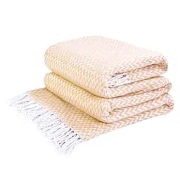 Плед бавовняний Love You Зигзаг 140x200 см бежевий 4102