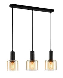 Підвісний світильник, люстра Italux PND-65342-3-BK+AMB Santia E27 3x40W IP20 чорний
