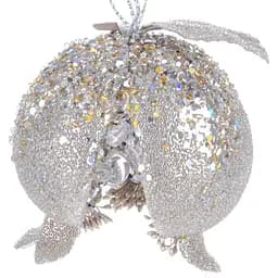 Елочное украшение Lefard Гранат 10.5 см серебристое (66-057)