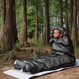 Спальний мішок з капюшоном Naturehike M320 CNK2350WS023 лівий зелений камуфляж - мініатюра 4