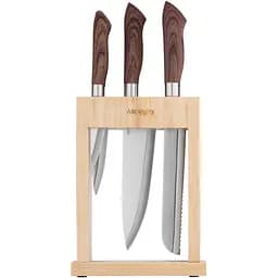 Набор ножей Ardesto Midori с блоком 6 предметов коричневый (AR2105GR)