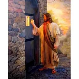 Алмазна мозаїка алмазна вишивка ікона на підрамнику, 40*50 Христос стукає у двері