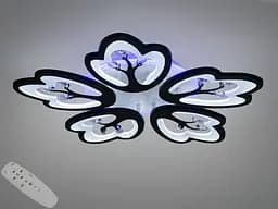 Стельова LED люстра Diasha 8148/5BK LED 3color чорна 5 пелюсток пульт димер