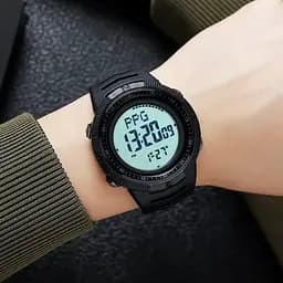 Годинник чоловічий спортивний з компасом Skmei 2147 Compass (Чорний з білим циферблатом) - мініатюра 4