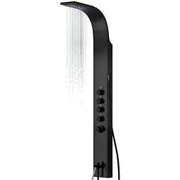 Душова панель Corsan Samsara black LED з виливом та термостатом S003TBLLEDW, Чорний матовий