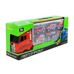 Дитячий трейлер з машинками АВТОПРОМ PS006-2, 6 машинок