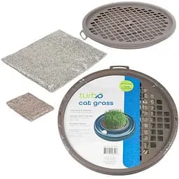 Coastal Turbo Cat Grass костал турбо кет грас трава для кошек, контейнер, зерна пшеницы, вермикулит